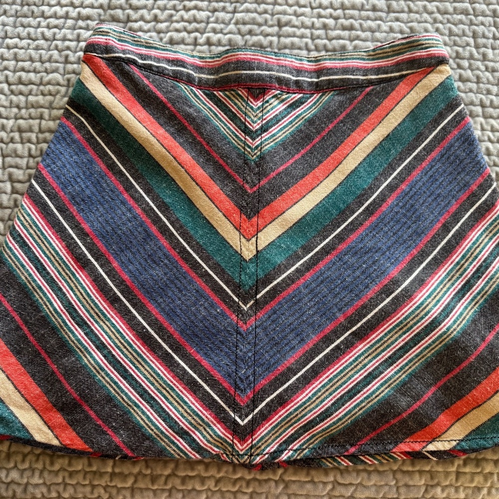 Free People Chevron Stripe A-Line Mini Skirt in Blue, Green, Red, Cream, Black